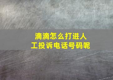 滴滴怎么打进人工投诉电话号码呢