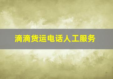 滴滴货运电话人工服务