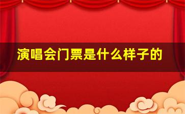 演唱会门票是什么样子的