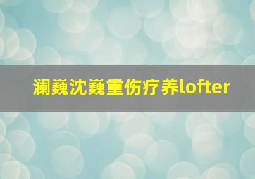 澜巍沈巍重伤疗养lofter