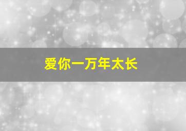 爱你一万年太长