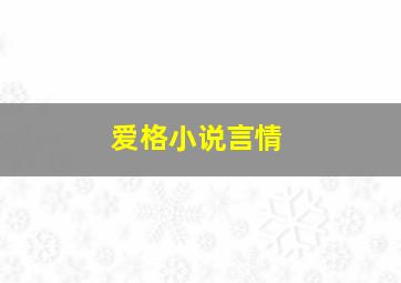 爱格小说言情