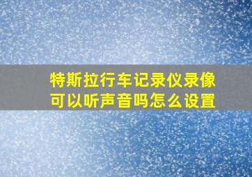 特斯拉行车记录仪录像可以听声音吗怎么设置