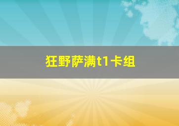 狂野萨满t1卡组