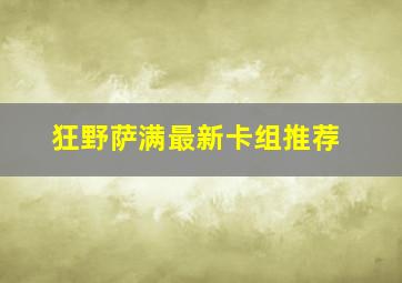 狂野萨满最新卡组推荐