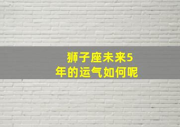 狮子座未来5年的运气如何呢