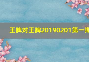 王牌对王牌20190201第一期