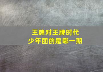 王牌对王牌时代少年团的是哪一期