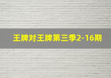 王牌对王牌第三季2-16期