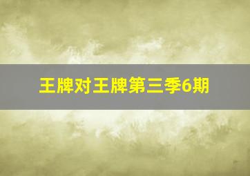 王牌对王牌第三季6期