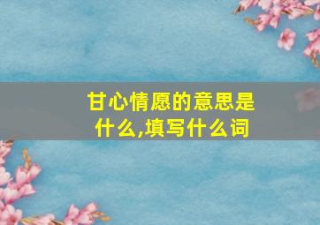 甘心情愿的意思是什么,填写什么词