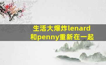 生活大爆炸lenard和penny重新在一起