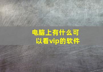 电脑上有什么可以看vip的软件