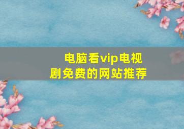 电脑看vip电视剧免费的网站推荐