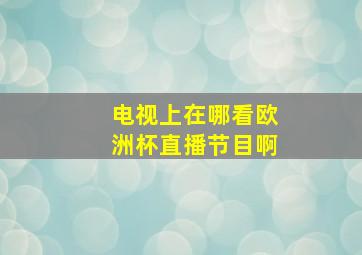 电视上在哪看欧洲杯直播节目啊