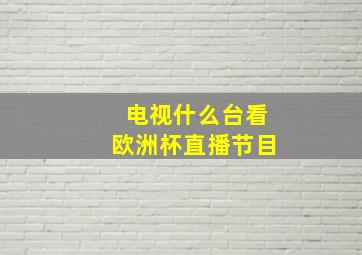 电视什么台看欧洲杯直播节目