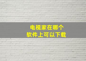 电视家在哪个软件上可以下载