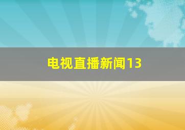 电视直播新闻13