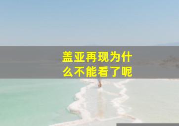 盖亚再现为什么不能看了呢