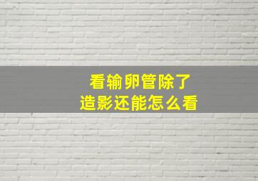 看输卵管除了造影还能怎么看