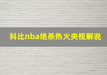 科比nba绝杀热火央视解说