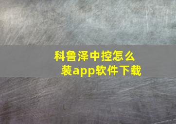 科鲁泽中控怎么装app软件下载