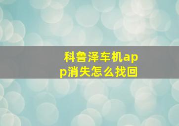 科鲁泽车机app消失怎么找回