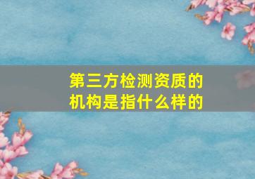 第三方检测资质的机构是指什么样的