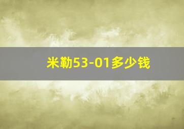 米勒53-01多少钱