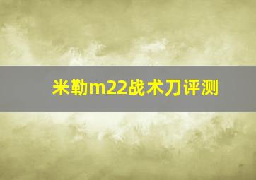 米勒m22战术刀评测