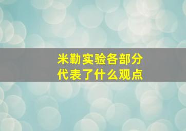 米勒实验各部分代表了什么观点