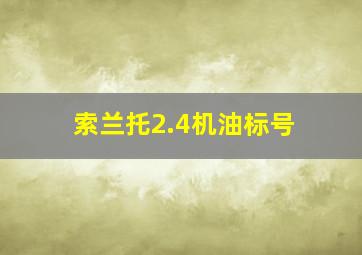 索兰托2.4机油标号