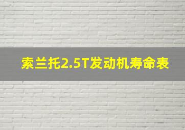 索兰托2.5T发动机寿命表