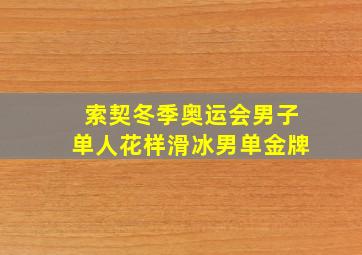 索契冬季奥运会男子单人花样滑冰男单金牌