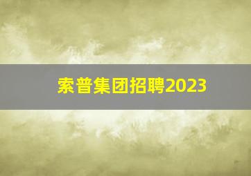 索普集团招聘2023