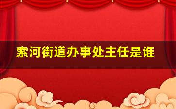 索河街道办事处主任是谁