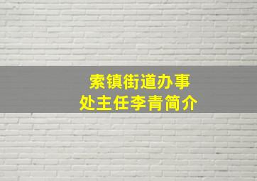 索镇街道办事处主任李青简介