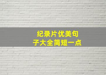 纪录片优美句子大全简短一点