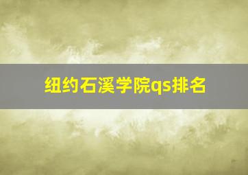 纽约石溪学院qs排名