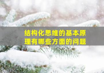 结构化思维的基本原理有哪些方面的问题