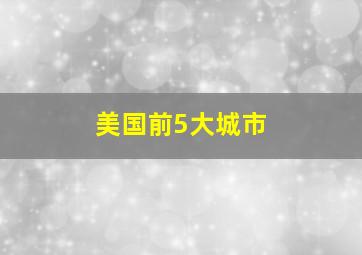 美国前5大城市