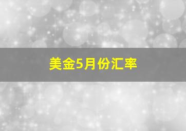 美金5月份汇率