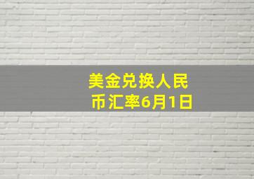 美金兑换人民币汇率6月1日