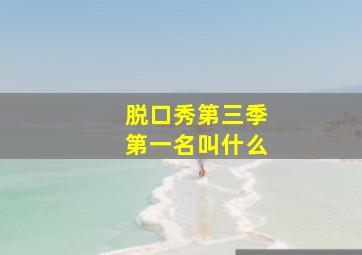 脱口秀第三季第一名叫什么