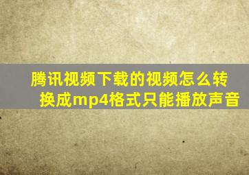 腾讯视频下载的视频怎么转换成mp4格式只能播放声音