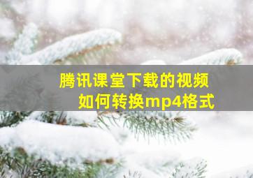 腾讯课堂下载的视频如何转换mp4格式