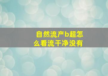 自然流产b超怎么看流干净没有