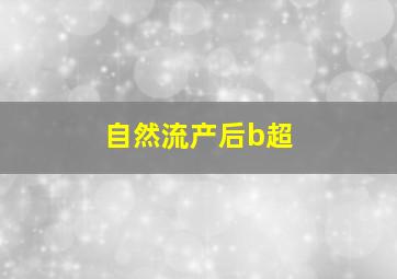 自然流产后b超