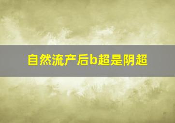 自然流产后b超是阴超