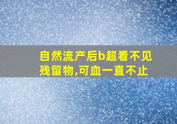 自然流产后b超看不见残留物,可血一直不止